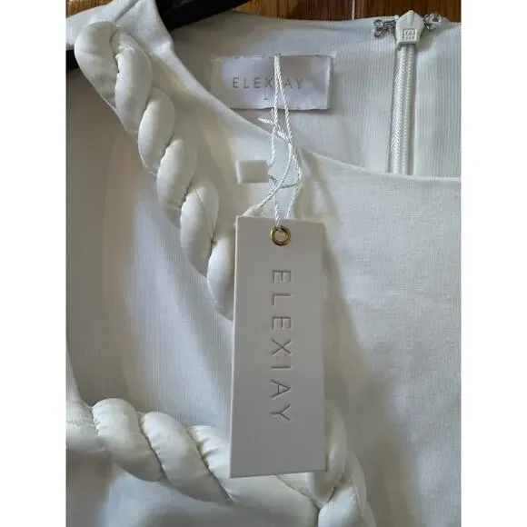 ELEXIAY Tife women’s Dress White size large (new) retail $325.00